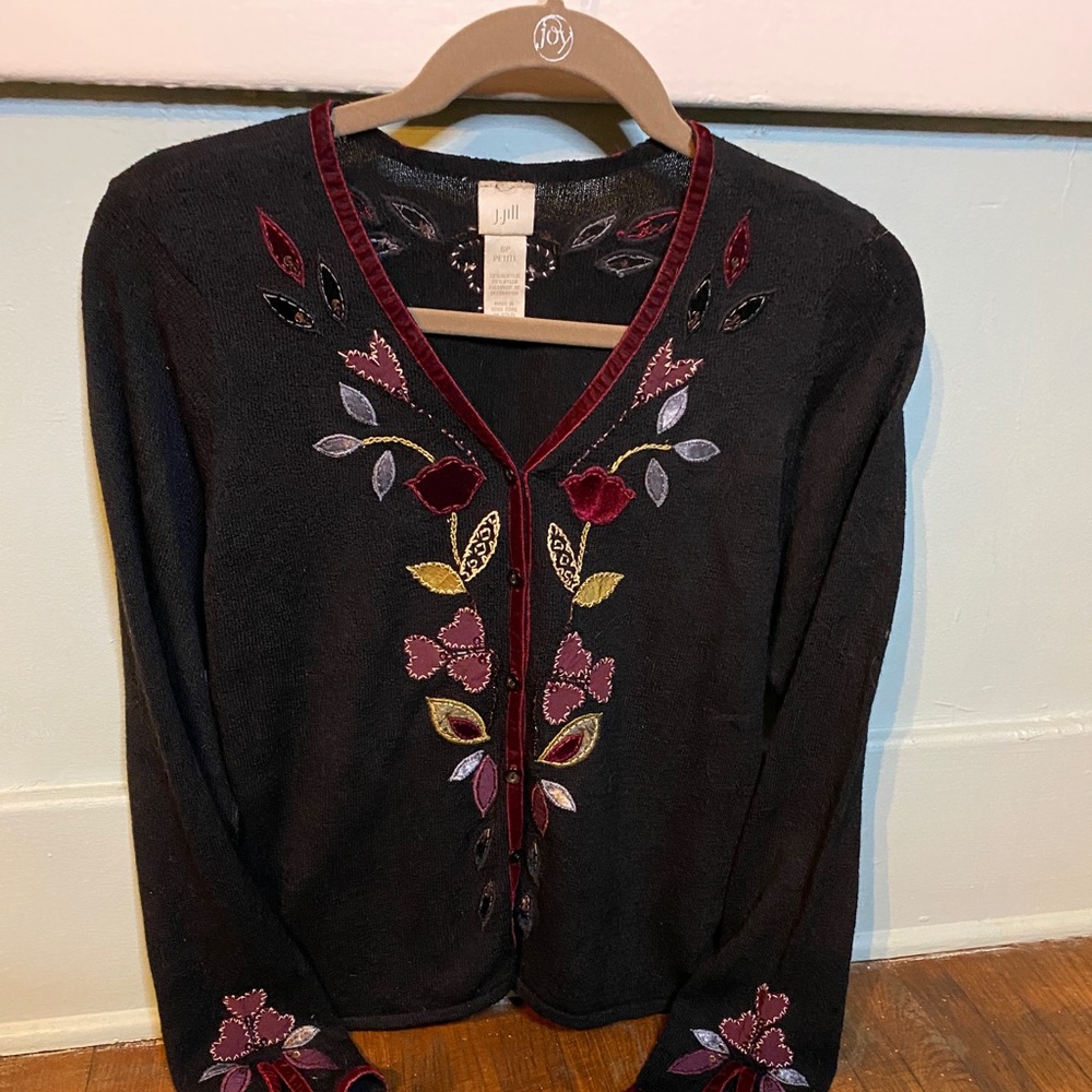 Embroidered Holiday Cardigan